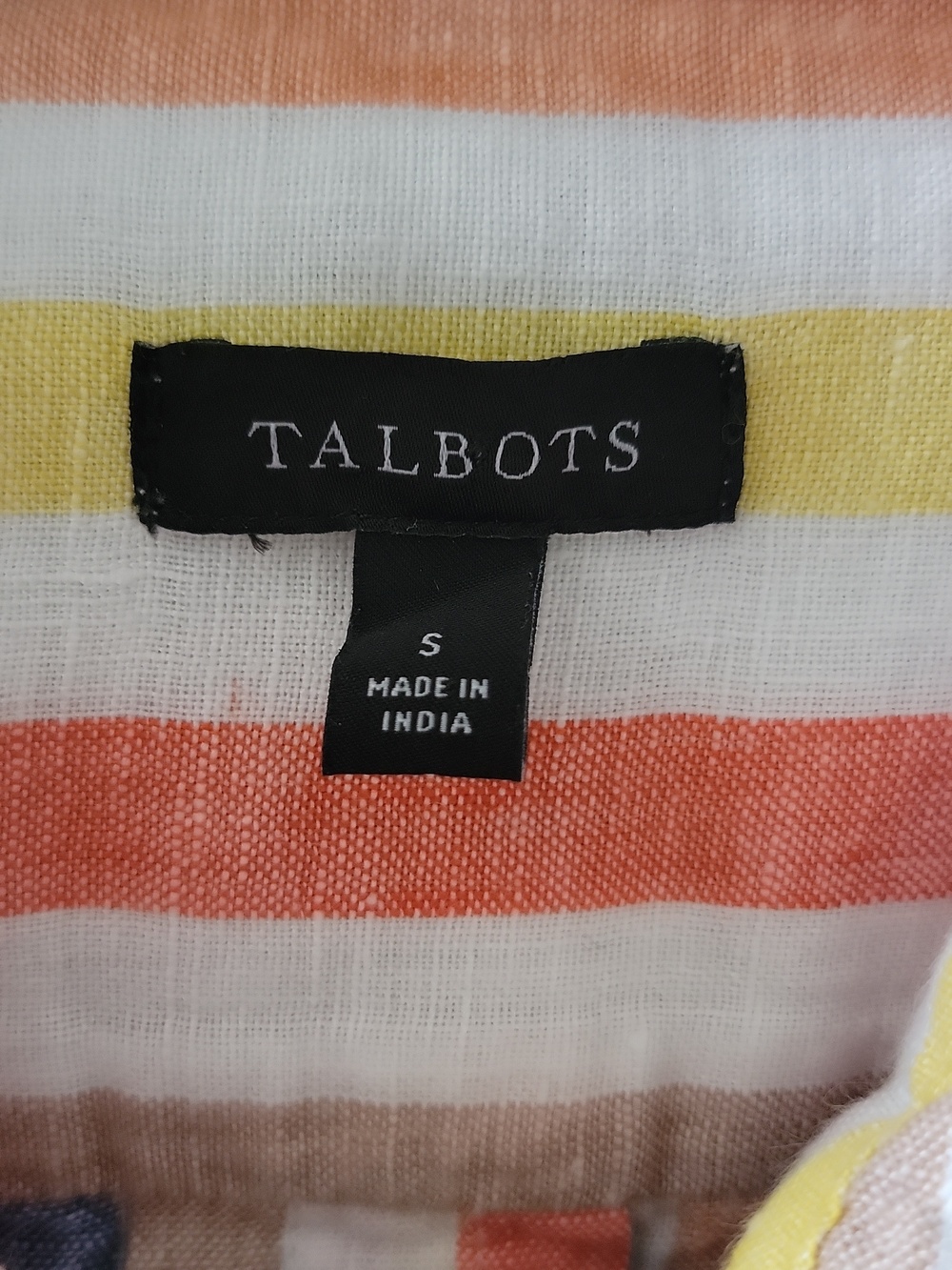 Talbots Linen Boyfriend Shirt - Rockport Stripe - Picture 4 of 9